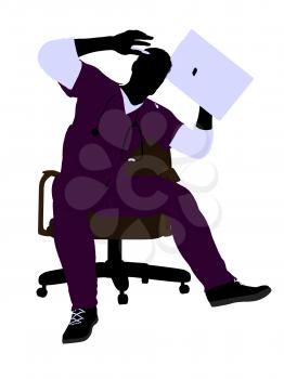 Royalty Free Clipart Image of a Doctor in a Chair