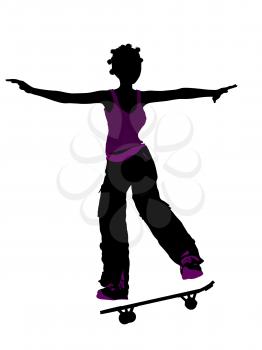 Royalty Free Clipart Image of a Skateboarderd
