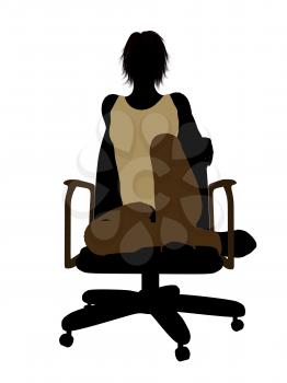 Royalty Free Clipart Image of a Girl in a Chaird
