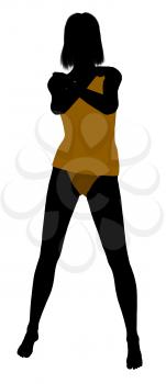 Royalty Free Clipart Image of a Woman in Her Underwear