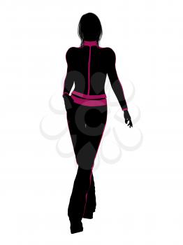 Female workout illustration silhouette on a white background