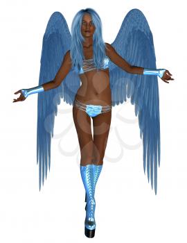 Royalty Free Clipart Image of a Blue Angel