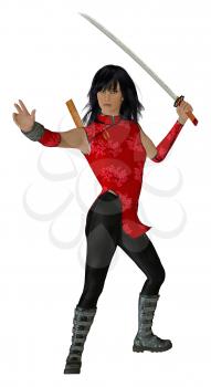 Royalty Free Clipart Image of a Warrior Woman