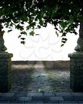 Royalty Free Clipart Image of a Stone Road