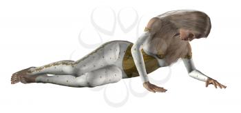 Royalty Free Clipart Image of a Woman Lying Down