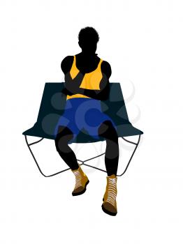 Royalty Free Clipart Image of a Man on a Lounge Chair