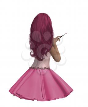 Royalty Free Clipart Image of a Girl From the Back