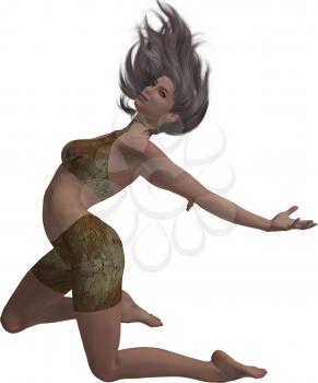 Royalty Free Clipart Image of a Woman Floating