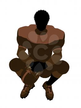 Royalty Free Clipart Image of a Football Player Silhouette