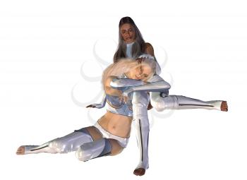 Royalty Free Clipart Image of Science Fiction Women