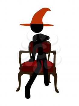 Royalty Free Clipart Image of a Stick Witch