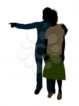 Royalty Free Clipart Image of a Romantic Couple