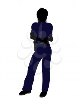 Royalty Free Clipart Image of a Female Officer