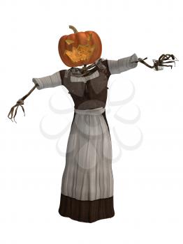 Royalty Free Clipart Image of a Pumpkin Woman