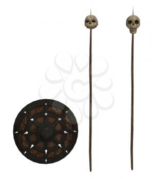 Shield And Skull Spears