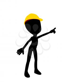 Royalty Free Clipart Image of a Worker Holding a Sign