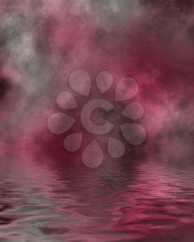 Royalty Free Clipart Image of a Water and Bokeh Background