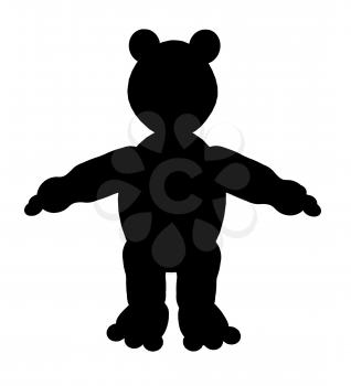 Royalty Free Clipart Image of a Teddy Bear Silhouette