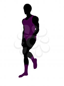 Royalty Free Clipart Image of a Man in Underwear