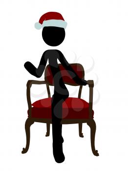 Royalty Free Clipart Image of a Stick Figure in a Chair