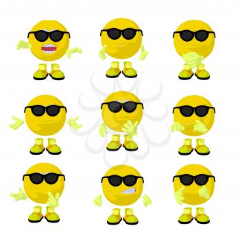 Royalty Free Clipart Image of Smileys in Sunglasses