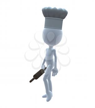 Royalty Free Clipart Image of a 3D Chef