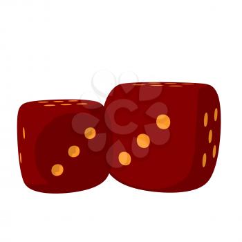 2 red dice on a white background
