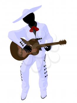 Royalty Free Clipart Image of a Mexican Man With a Guitar