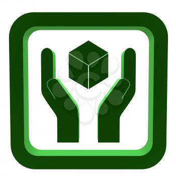 3D green recycle symbol on a white background