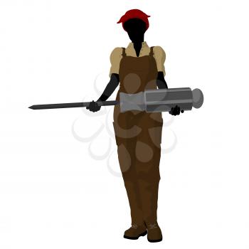 Royalty Free Clipart Image of a Female Mechanic With a Screwdriver
