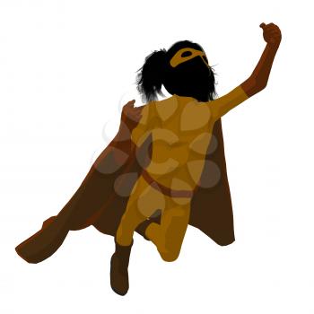 Royalty Free Clipart Image of a Girl Superhero