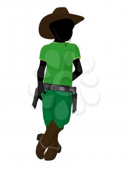 Royalty Free Clipart Image of a Little Cowboy