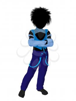 Royalty Free Clipart Image of a Punk Boy Silhouette