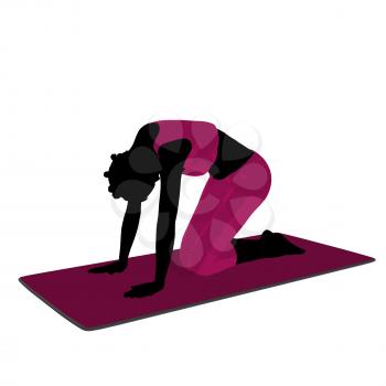 Royalty Free Clipart Image of Woman Doing Cat Pose