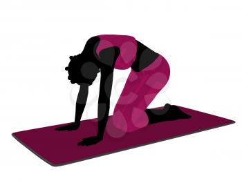 Royalty Free Clipart Image of a Woman Doing a Cat Pose