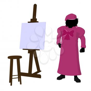 Royalty Free Clipart Image of a Young Artist