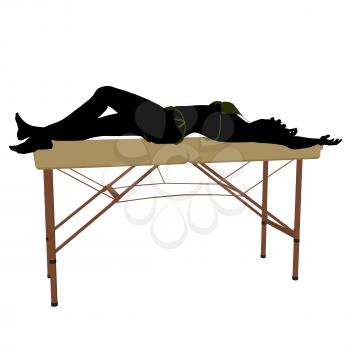 Royalty Free Clipart Image of a Woman on a Massage Table
