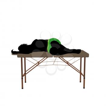 Royalty Free Clipart Image of a Man on a Massage Table