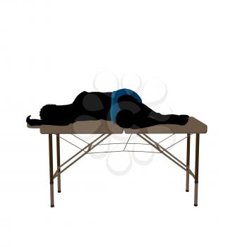 Royalty Free Clipart Image of a Man on a Massage Table