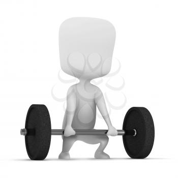 3D Illustration of a Man Weightlifting