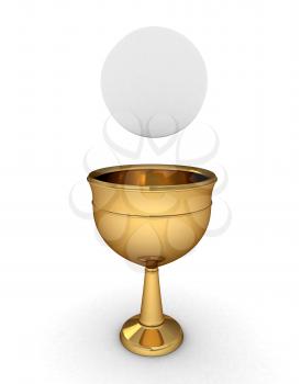 3D Illustration of a Chalice with a Host/Hostia