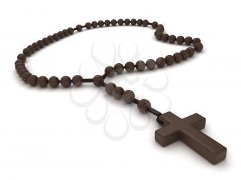 3D Illustration of a Rosary
