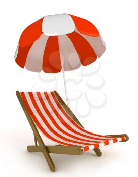 3D Illustration of a Beach Chair