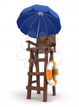 3D Illustration of a Lifeguard Post