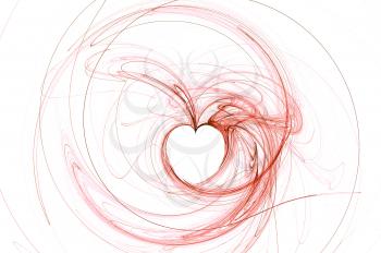 Abstract Heart isolated over white