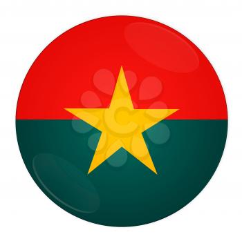 Abstract illustration: button with flag from Burkina Faso country