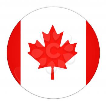 Abstract illustration: button with flag from Canada country