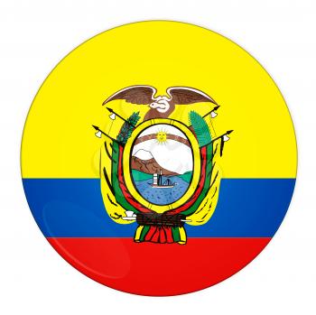 Abstract illustration: button with flag from Ecuador country