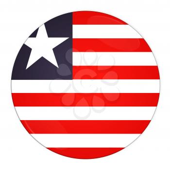 Abstract illustration: button with flag from Liberia country
