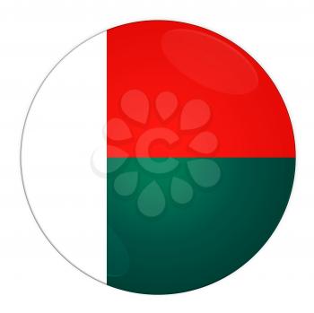 Abstract illustration: button with flag from Madagascar country